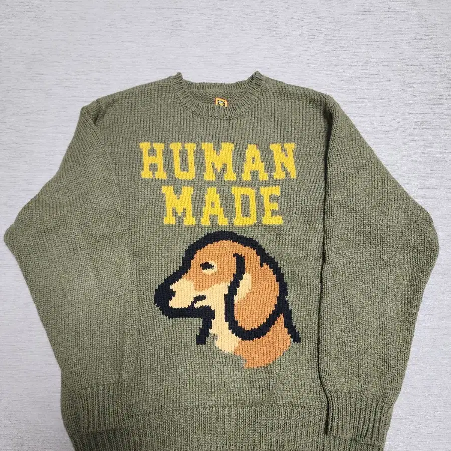 휴먼메이드 Dachs Knit Sweater Green