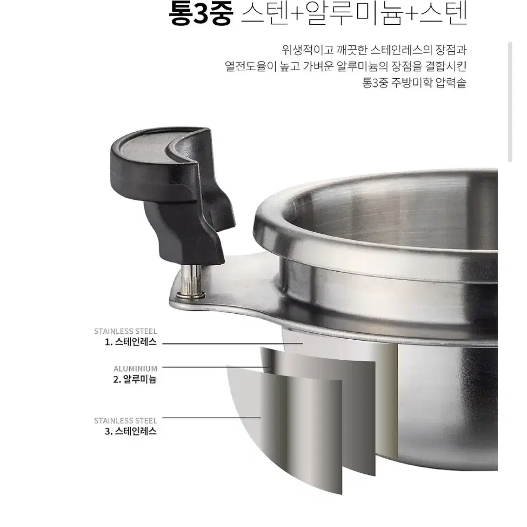 심플 미니 통삼중 압력솥1.2L(박스채 새상품)