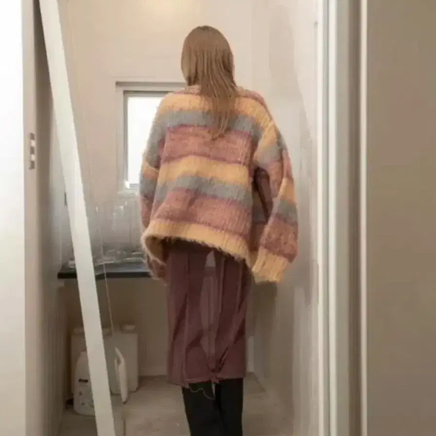 [퍼버즈] PERVERZE stripe mohair cardigan