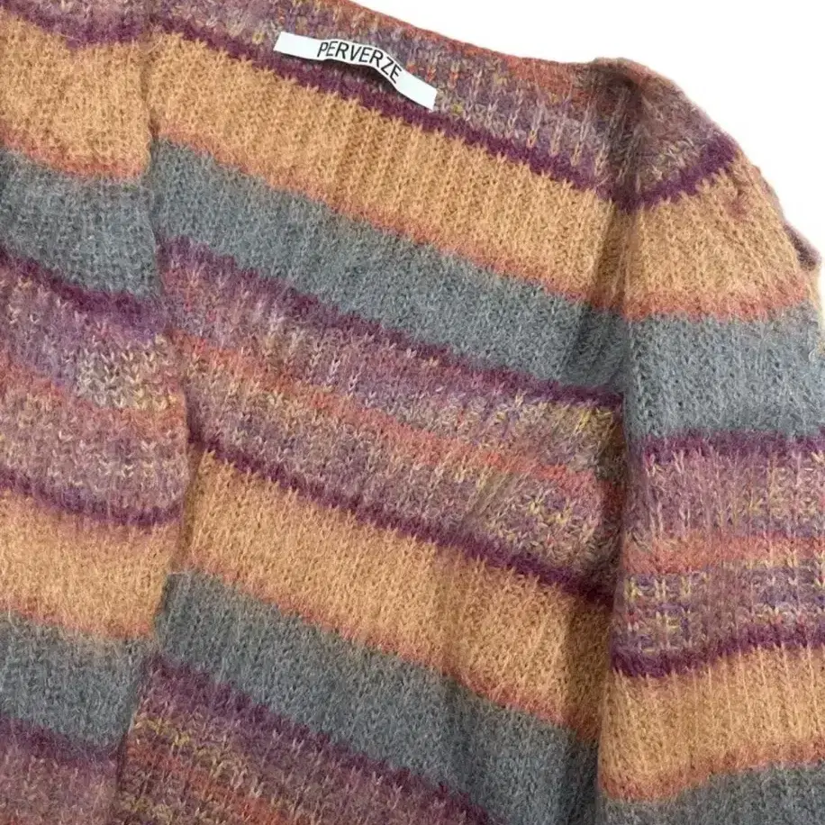 [퍼버즈] PERVERZE stripe mohair cardigan