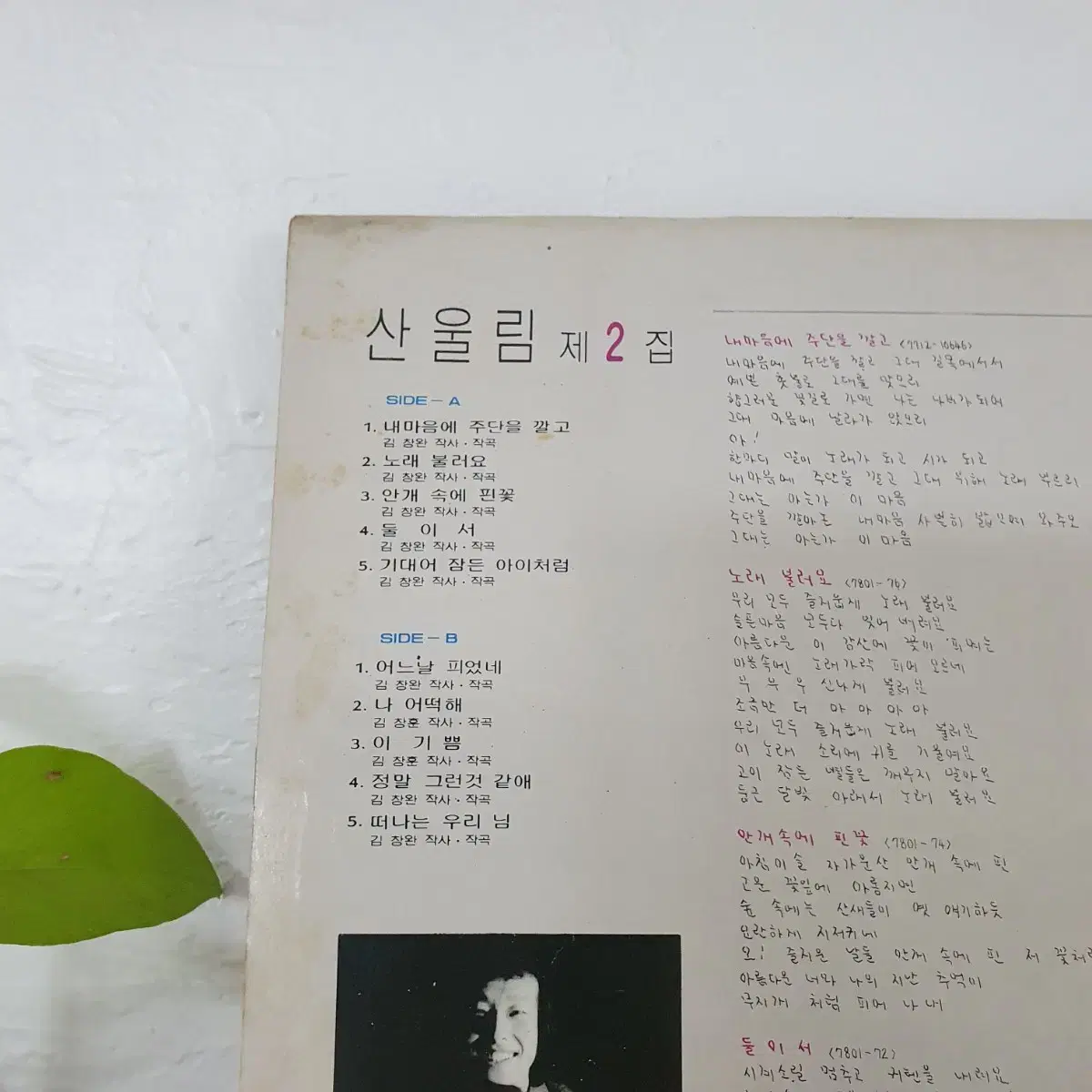 산울림2집 LP  1978   내마음에주단을깔고   나어떡해