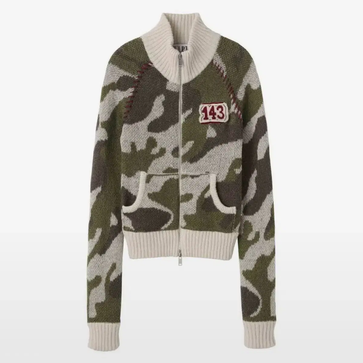 스컬프터 Camouflage Mohair Raglan Zip-Up L