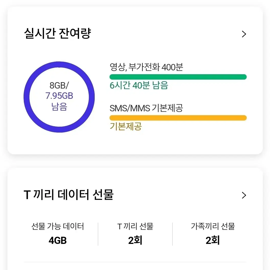 skt 데이터 2기가 일괄 팝니다