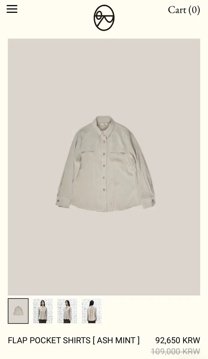 ouro flap pocket shirts (ash mint)