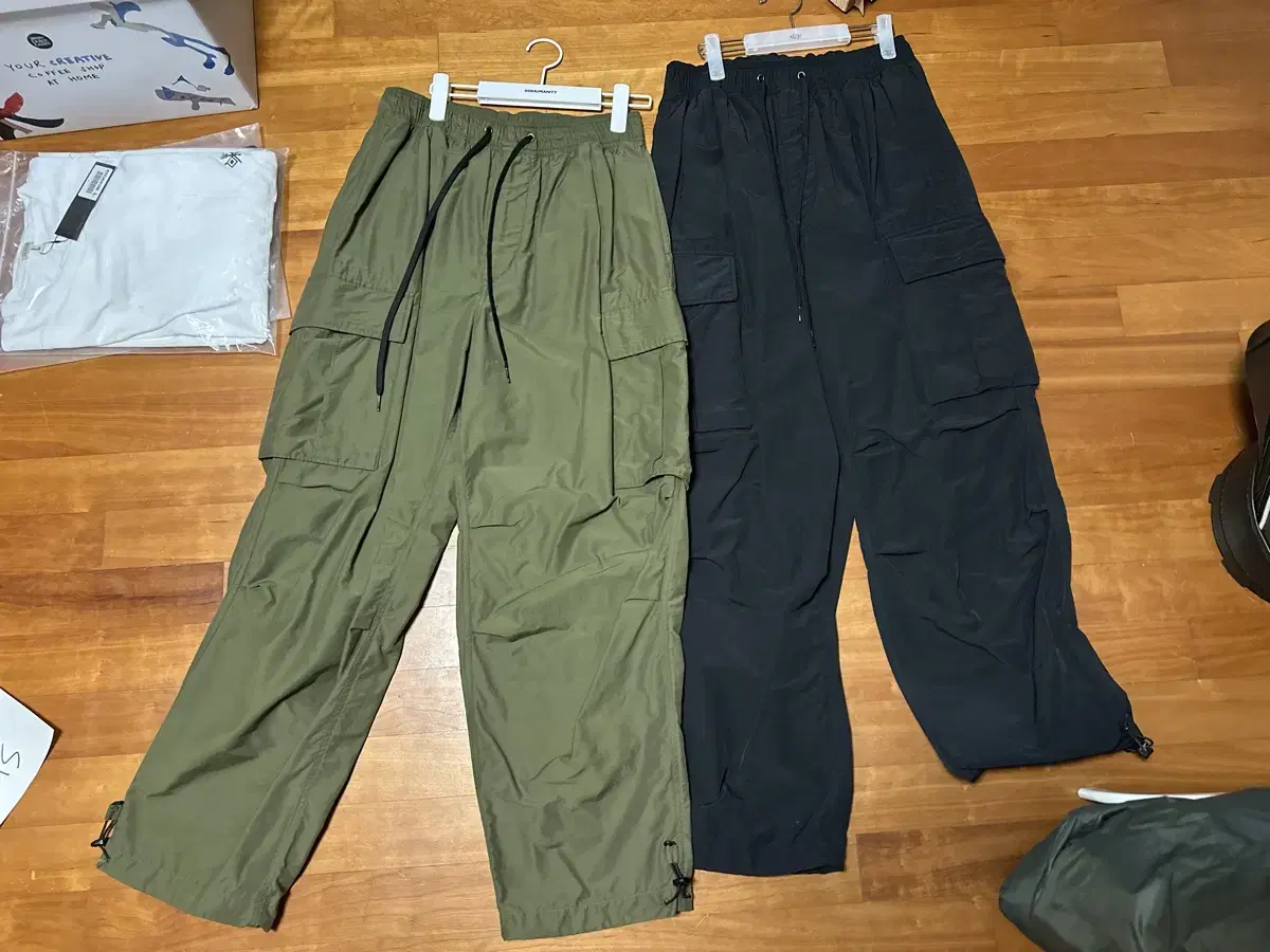 [3]모이프 OVER MIL 6P pants 블랙, 올리브