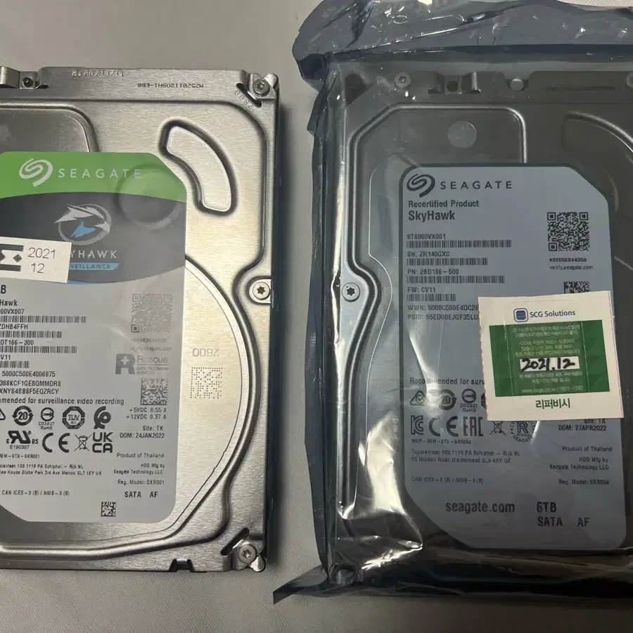 씨게이트 스카이호크 4tb, 6tb 각 1개씩