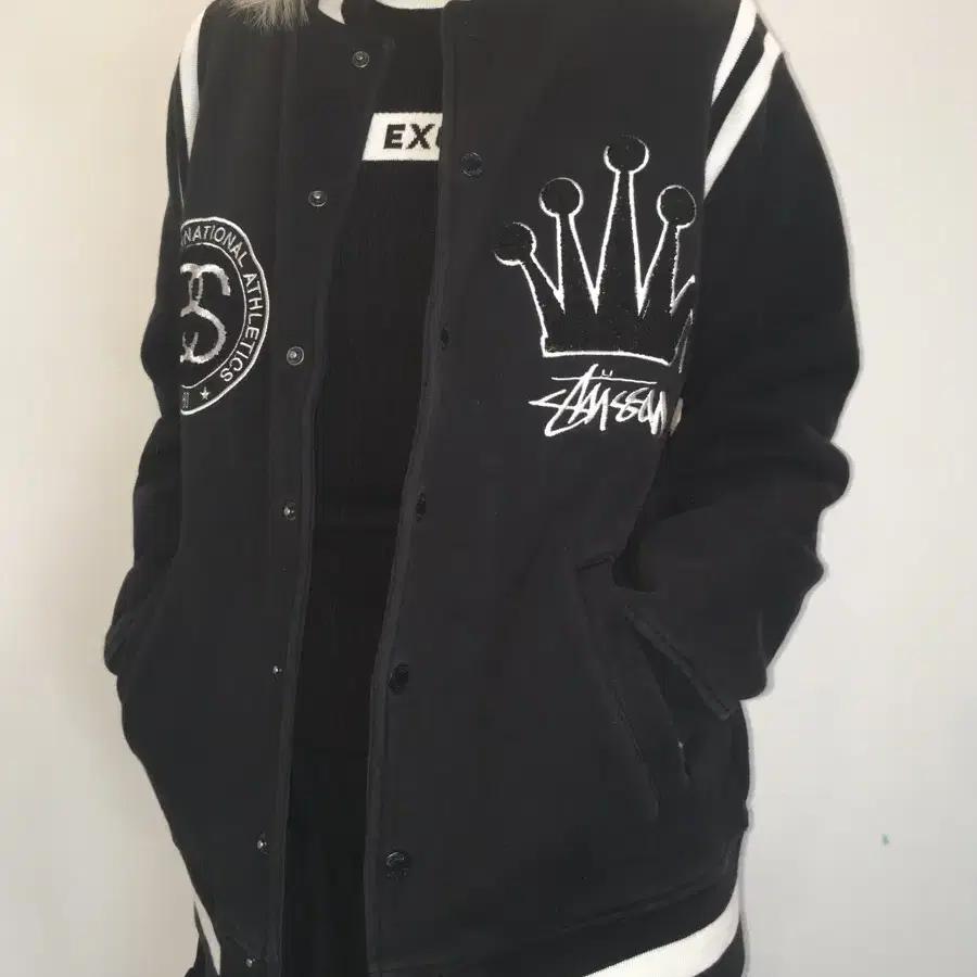 stussy 스투시 크라운 바시티 자켓