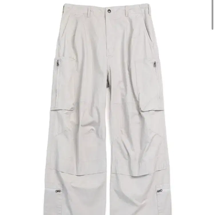 해칭룸 zip cargo pants faded light grey