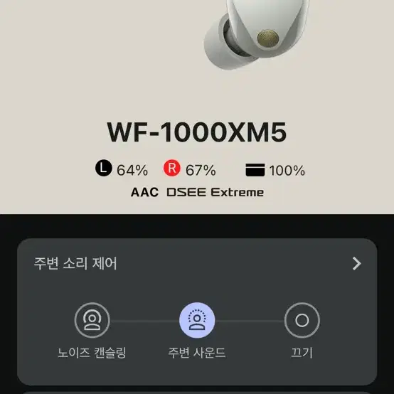 WF1000XM5 화이트 -> 에어팟 프로 2 교신