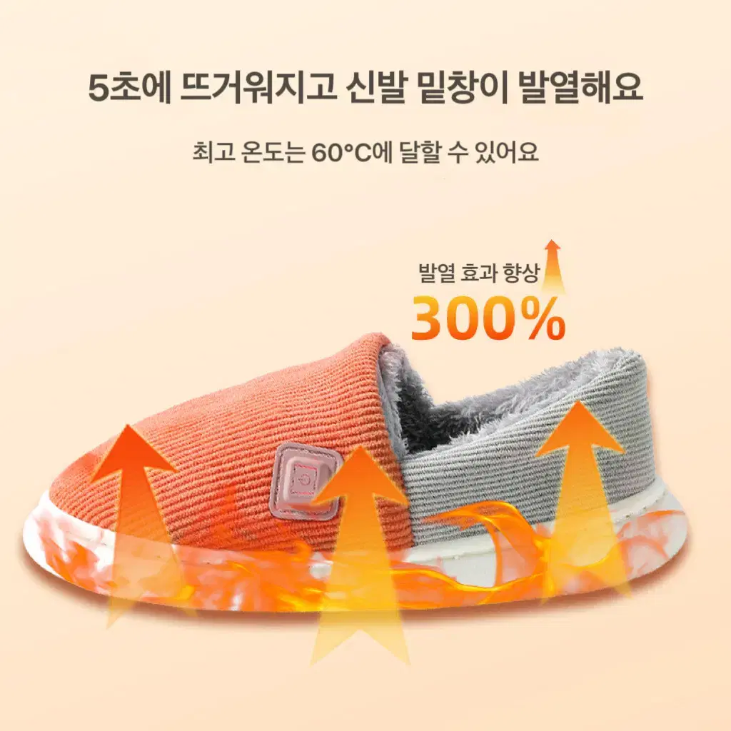 (무료배송)겨울 발열슬리퍼 발열신발 3단 온도 조절,파란색,255~260