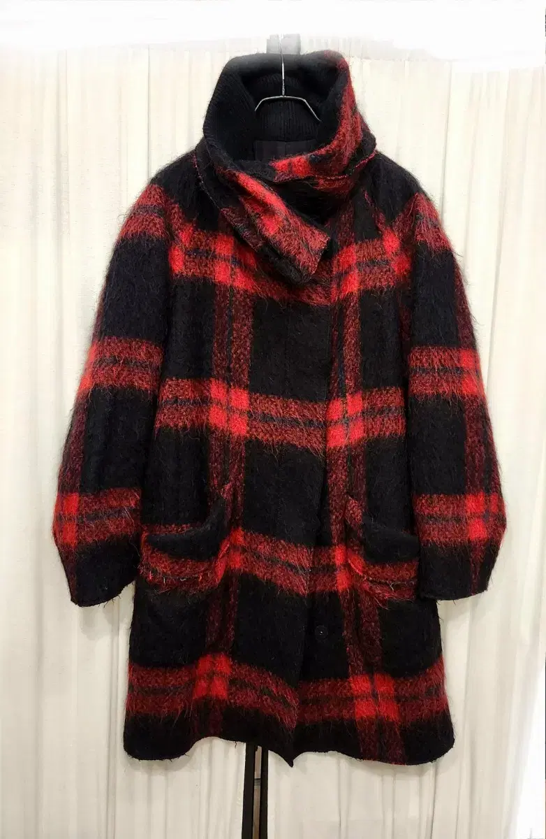 Objet Momo Alpaca Check Coat