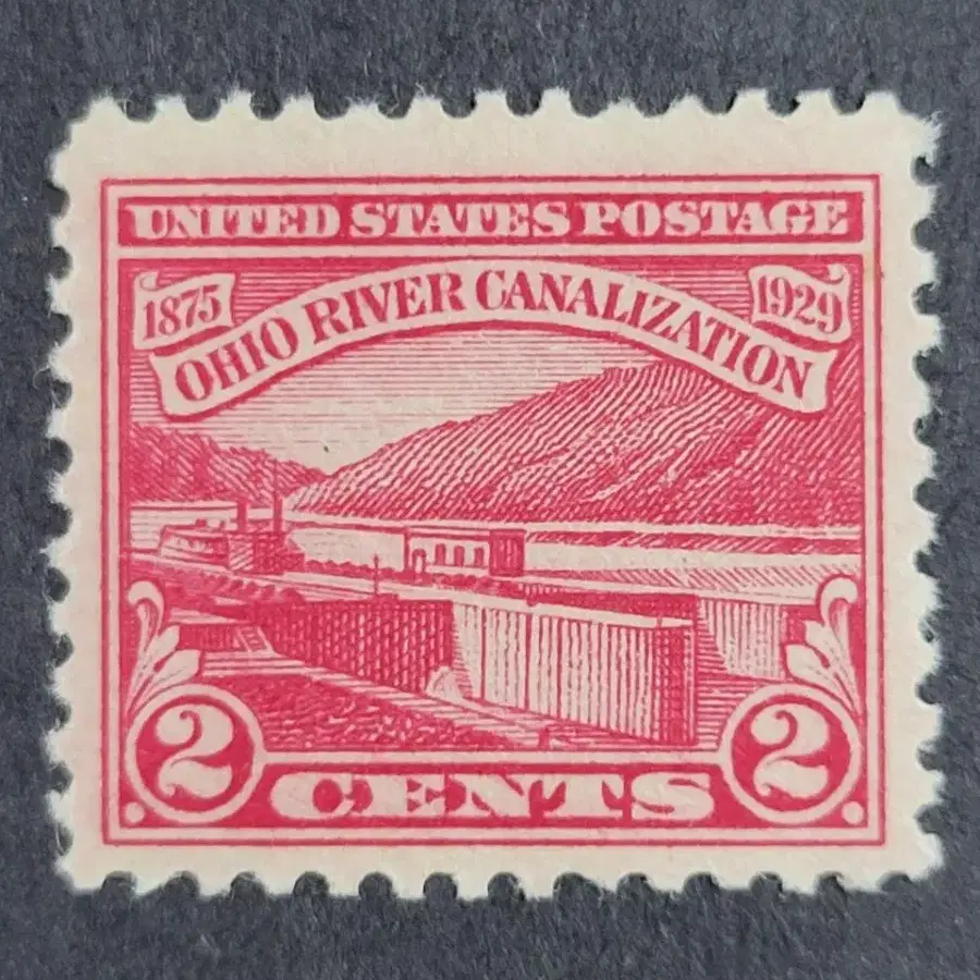 (미국우표)1929년 오하이오운하 건설기념 우표Ohio River Ca