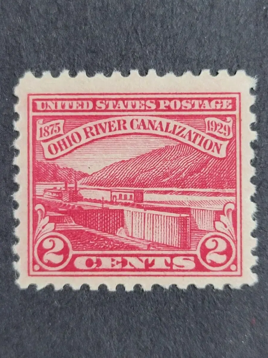 (미국우표)1929년 오하이오운하 건설기념 우표Ohio River Ca