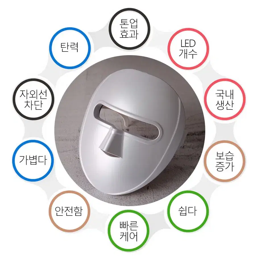 [무배]LED 마스크 피부 마사지기 홈케어 로즈골드