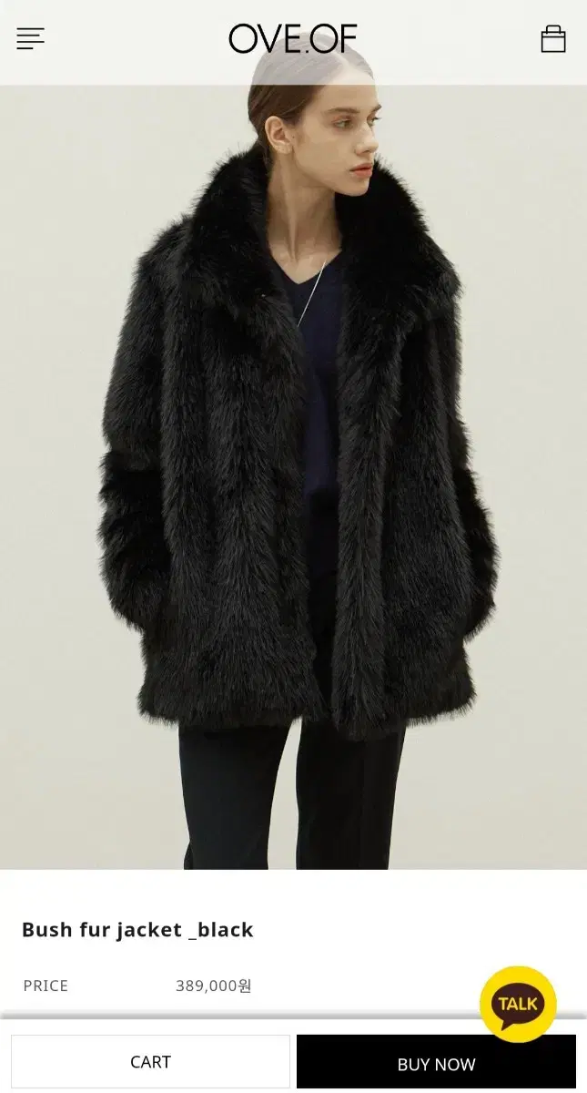 oveof 오브오브 퍼자켓 Bush fur jacket  black