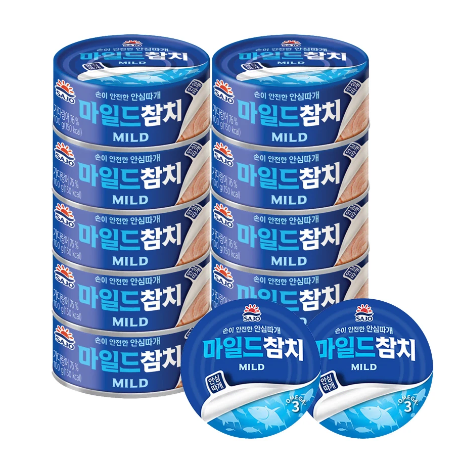 무료배송-사조참치 12개 마일드참치 (100g 10개+ 85g 2개)