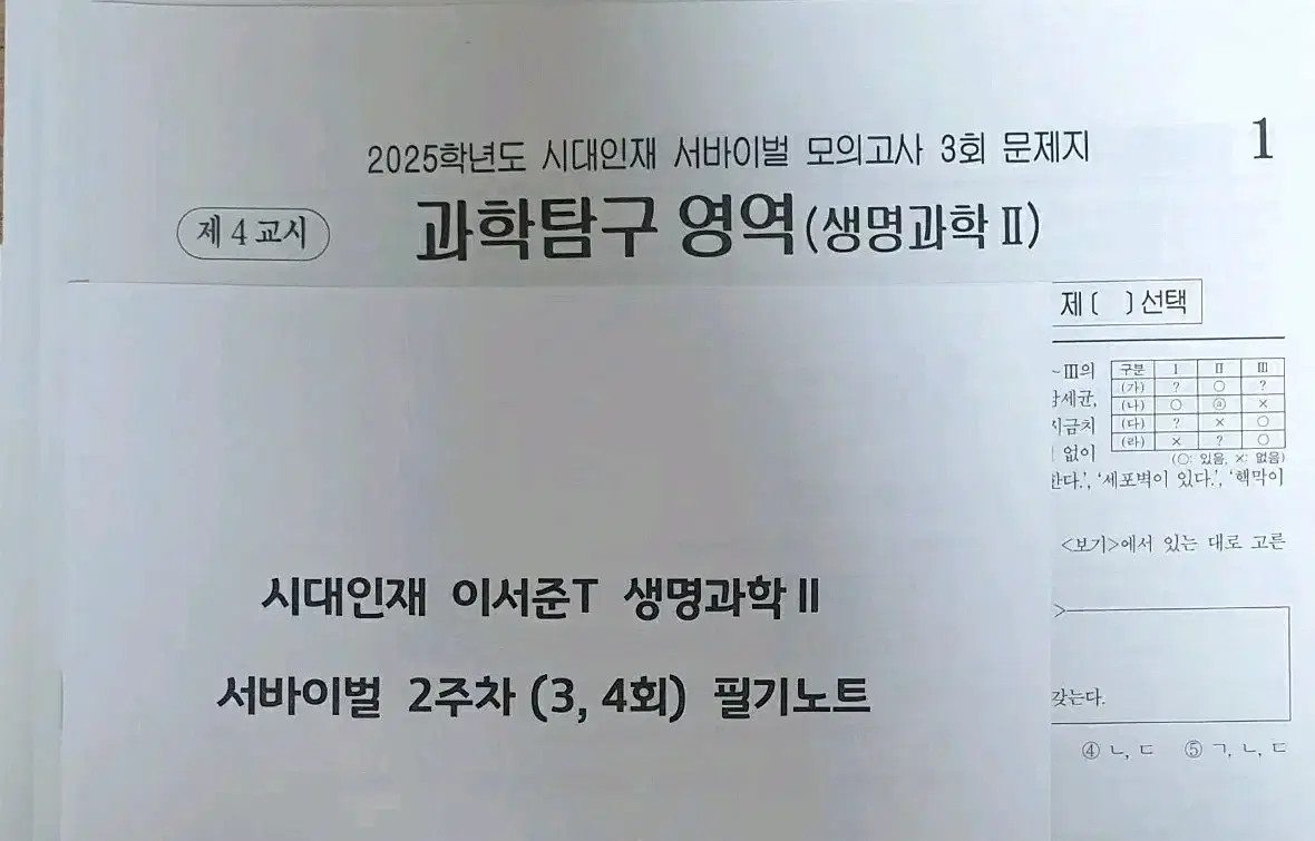 2025 생명과학2 시대인재 서바이벌 20회분