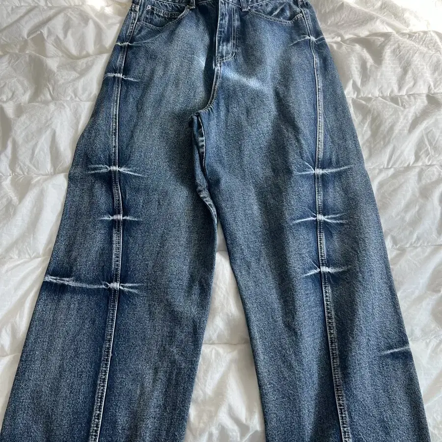 메종미네드 PINCH WIND DENIM PANTS BLUE