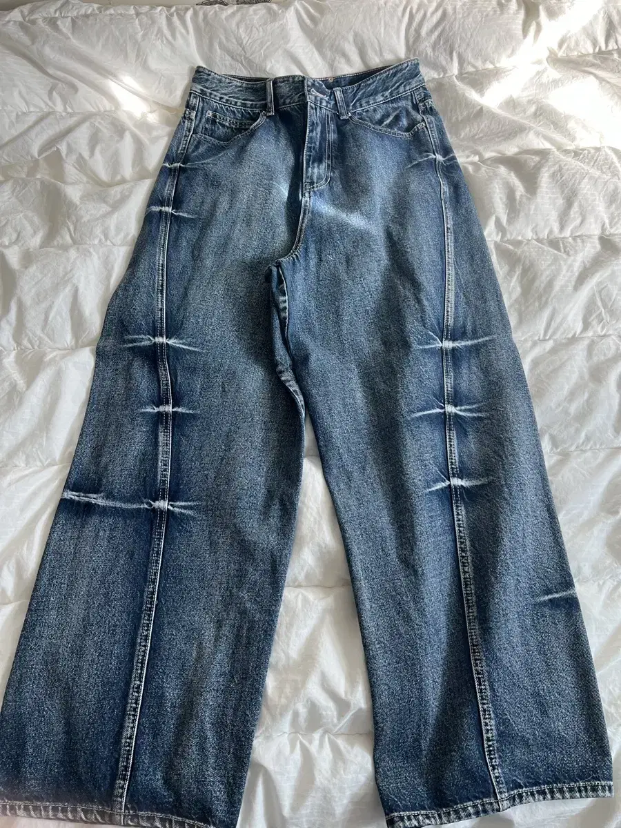 메종미네드 PINCH WIND DENIM PANTS BLUE