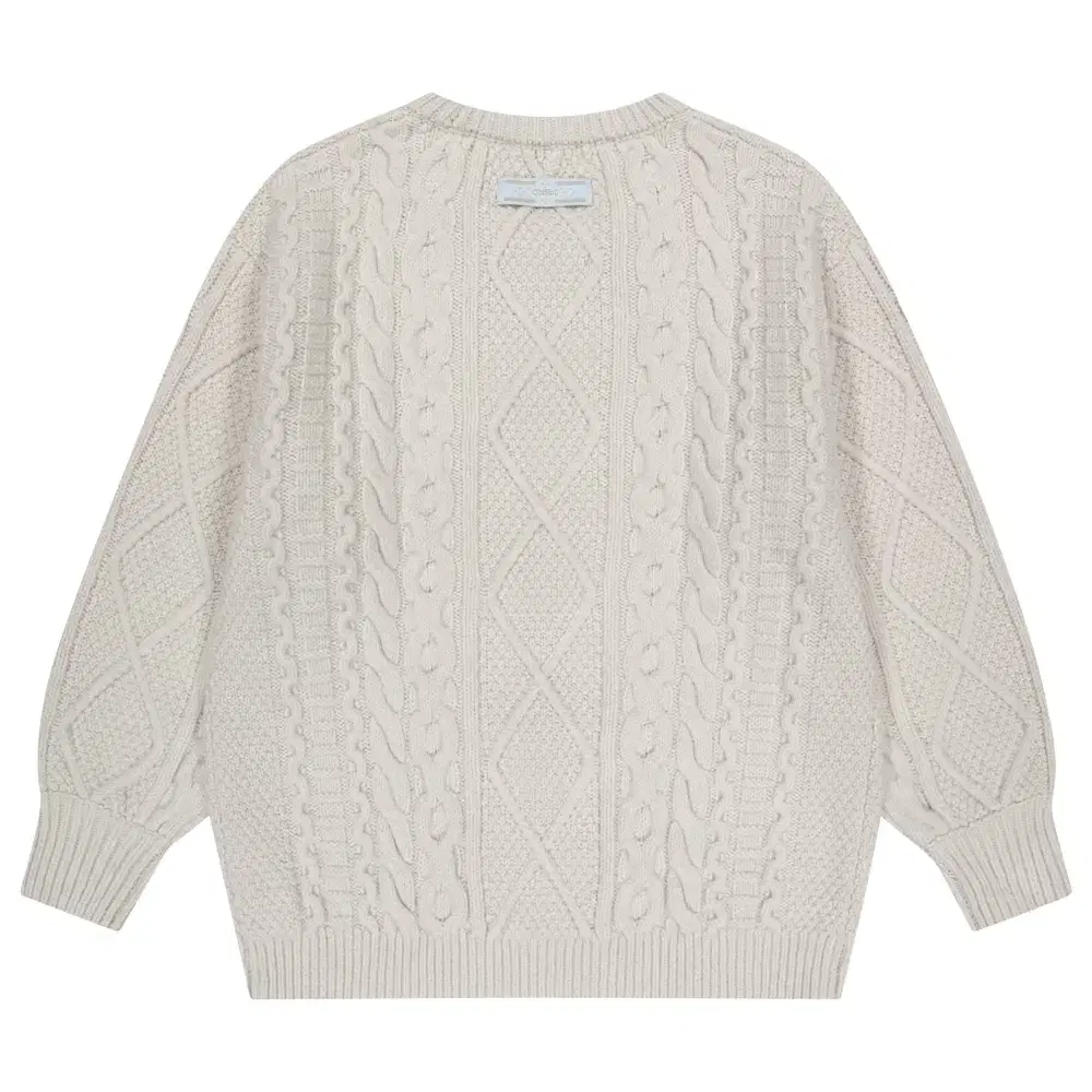 코이세이오 POMPOM CABLE KNIT IVORY