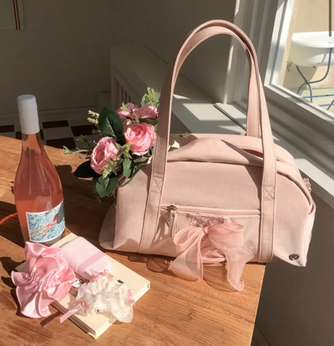 Obuni Daily Ribbon Gym Bag Pink