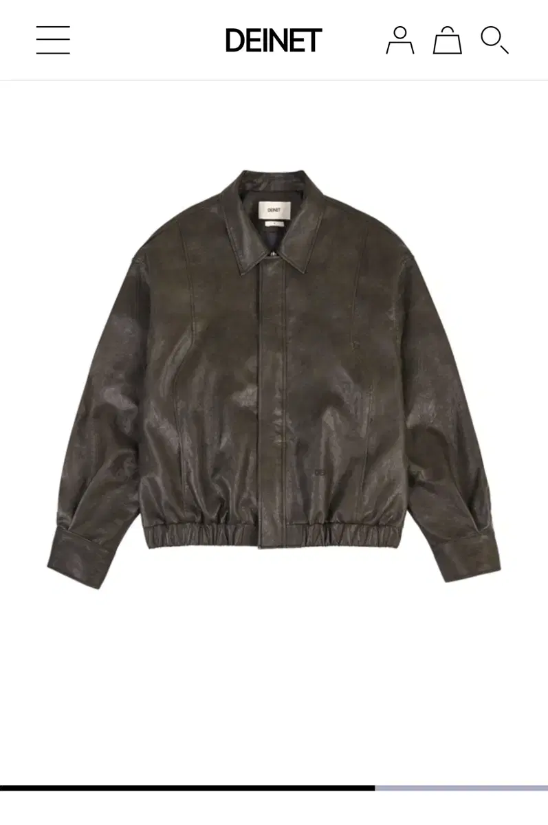 다이닛 ECO-LEATHER BOMBER BANDED JUMPER FOR