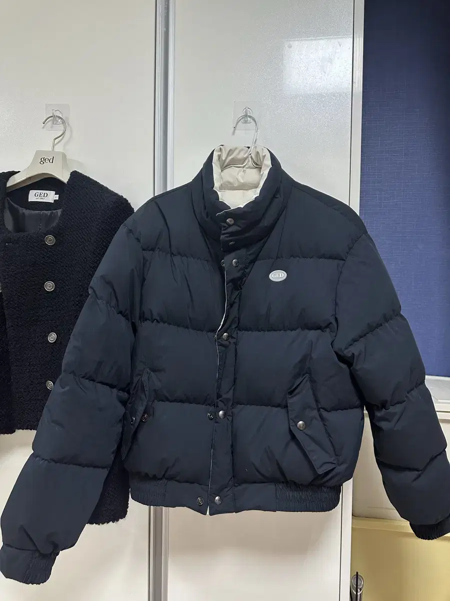 게드 리버시블 푸퍼 패딩 네이비 ged reversible puffer