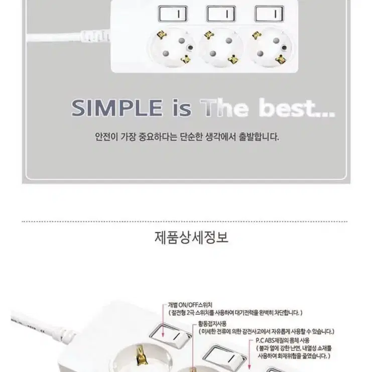 써보니 개별 3구 3M 멀티콘센트