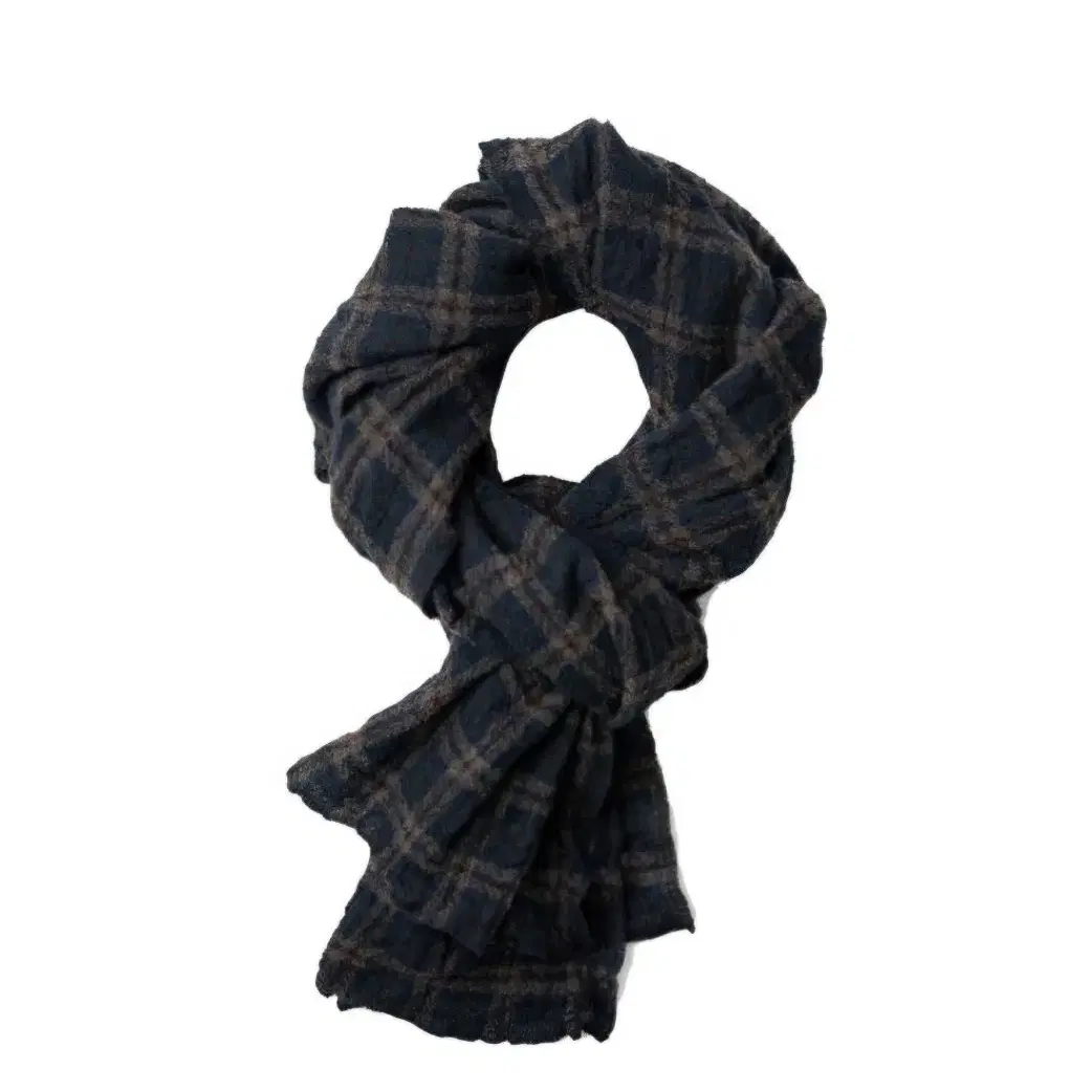 아워셀브스 WASHED WOOL SCARF - BROWN CHECK