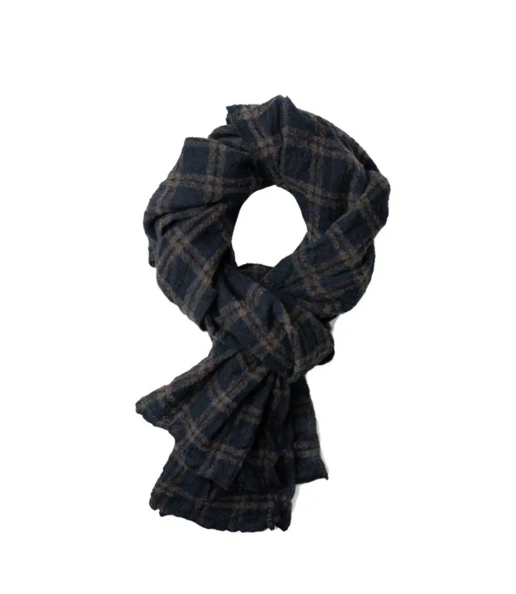 아워셀브스 WASHED WOOL SCARF - BROWN CHECK