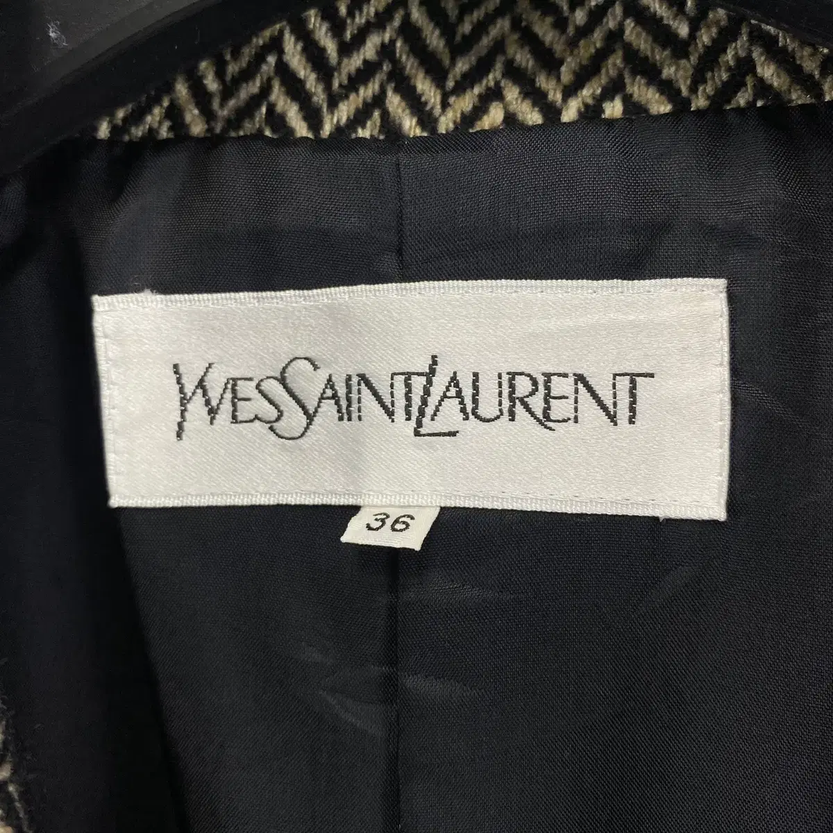 빈티지 YVES SAINT LAURENT 울 실크 블렌드 자켓