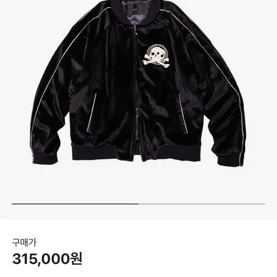 이티씨이 SKULL VELVET SOUVENIR JACKET (BLACK