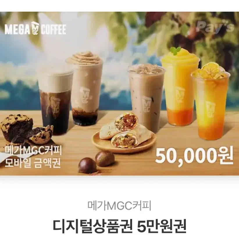 메가 커피 50000원권