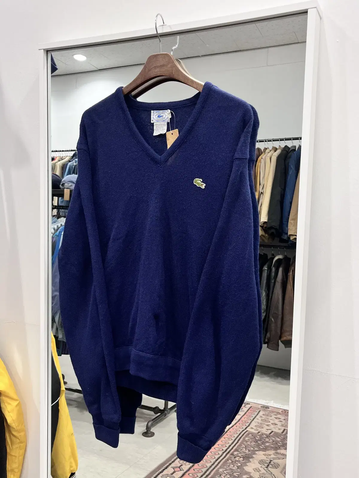 80-90s Izod Lacoste 라코스테 브이넥 니트