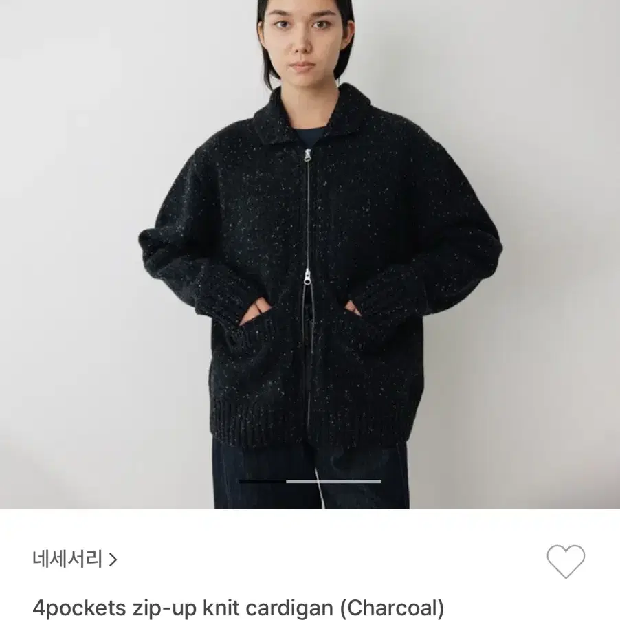 네세서리 가디건 4pockets zip-up knit cardigan