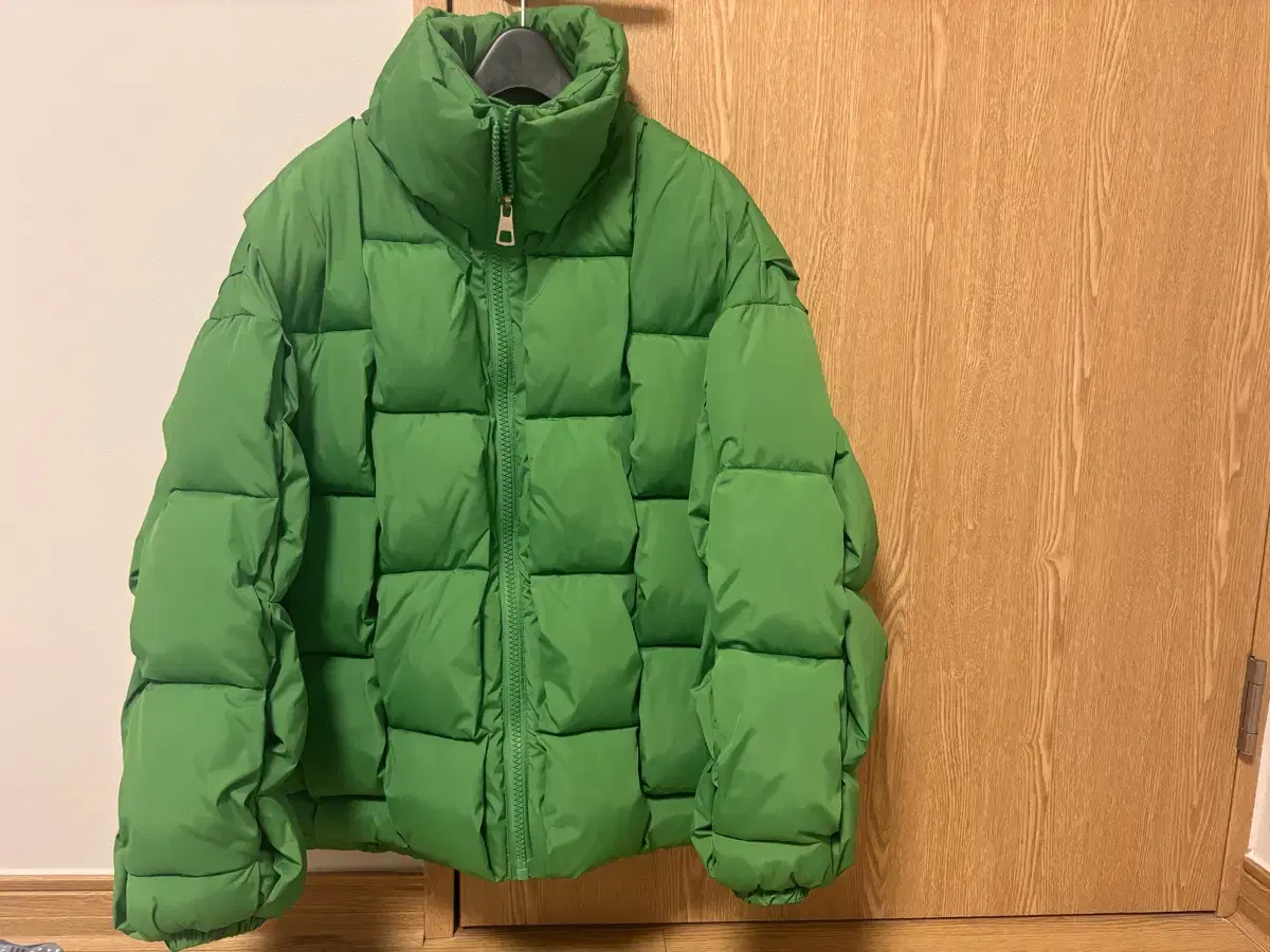 Abby Winter Overfit Quilted High Neck Padded Green