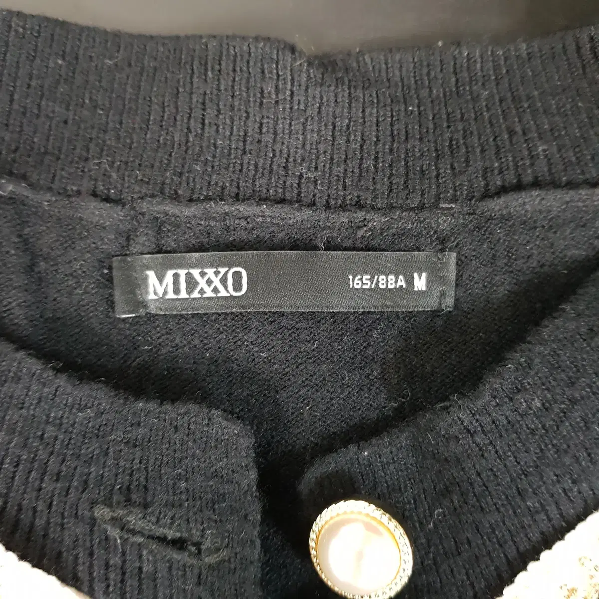 MIXXO 진주버튼 트위드 가디건 M