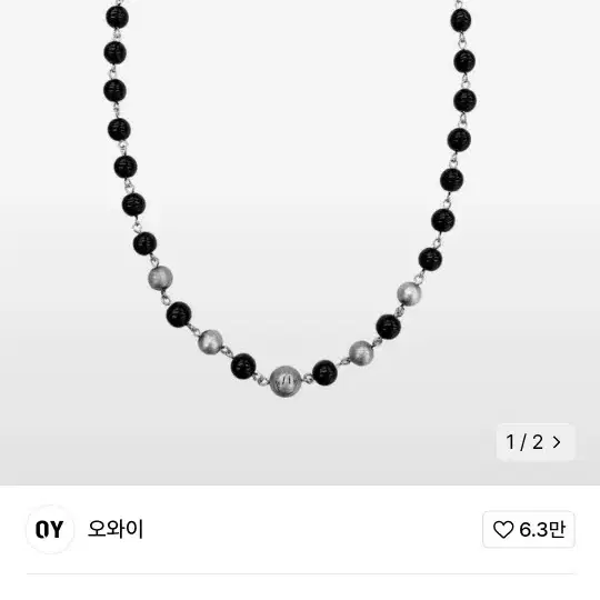 오와이 stone necklace black 1사이즈