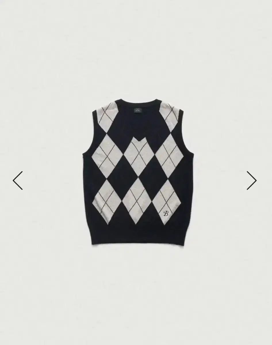 더바넷 Navy Stewart Argyle Knit Vest