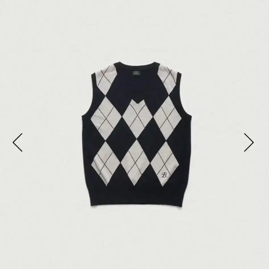 더바넷 Navy Stewart Argyle Knit Vest