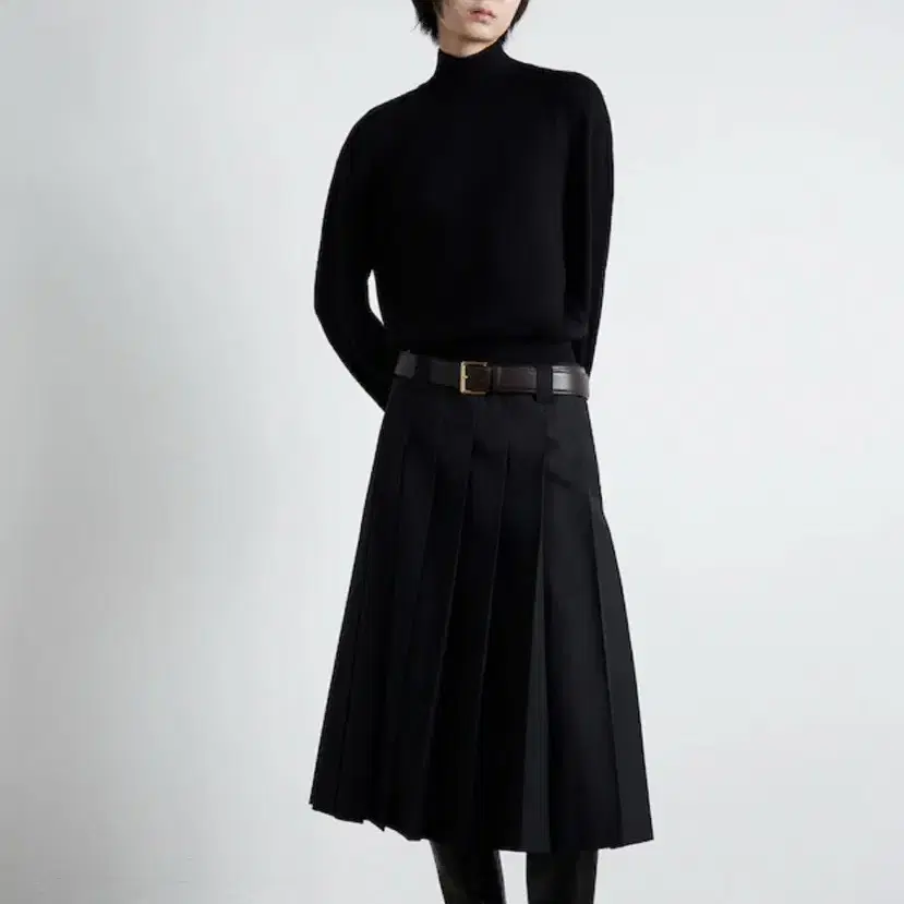 theaperture 30s Pleated Skirt- Black디애퍼쳐