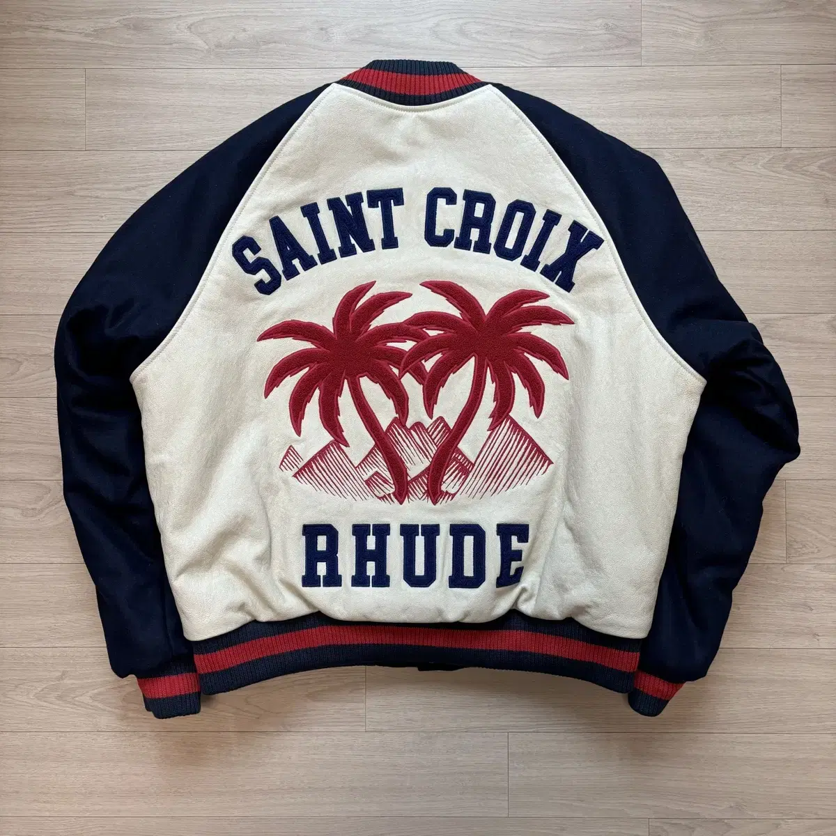 L) rhude 루드 saint croix 바시티 자켓