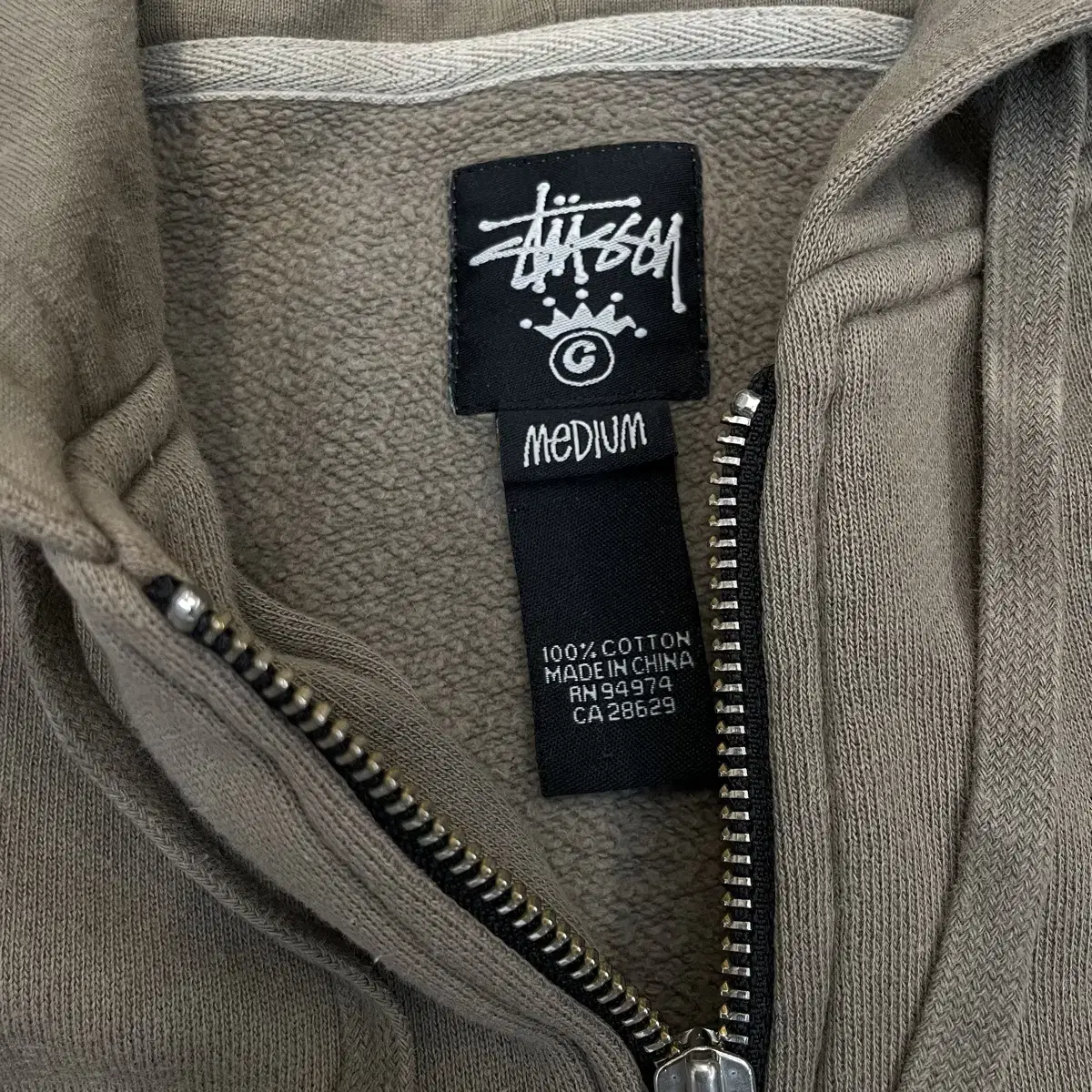 00s vintage stussy crown 스투시 크라운 후드집업 m