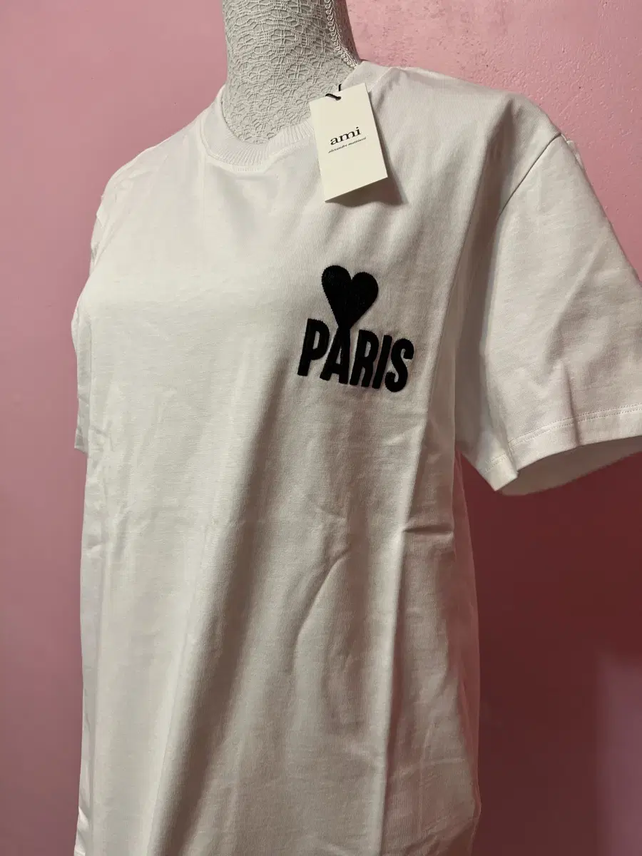 AMI 아미 PARIS 자수로고 반팔 티셔츠 공용 WHITE / M