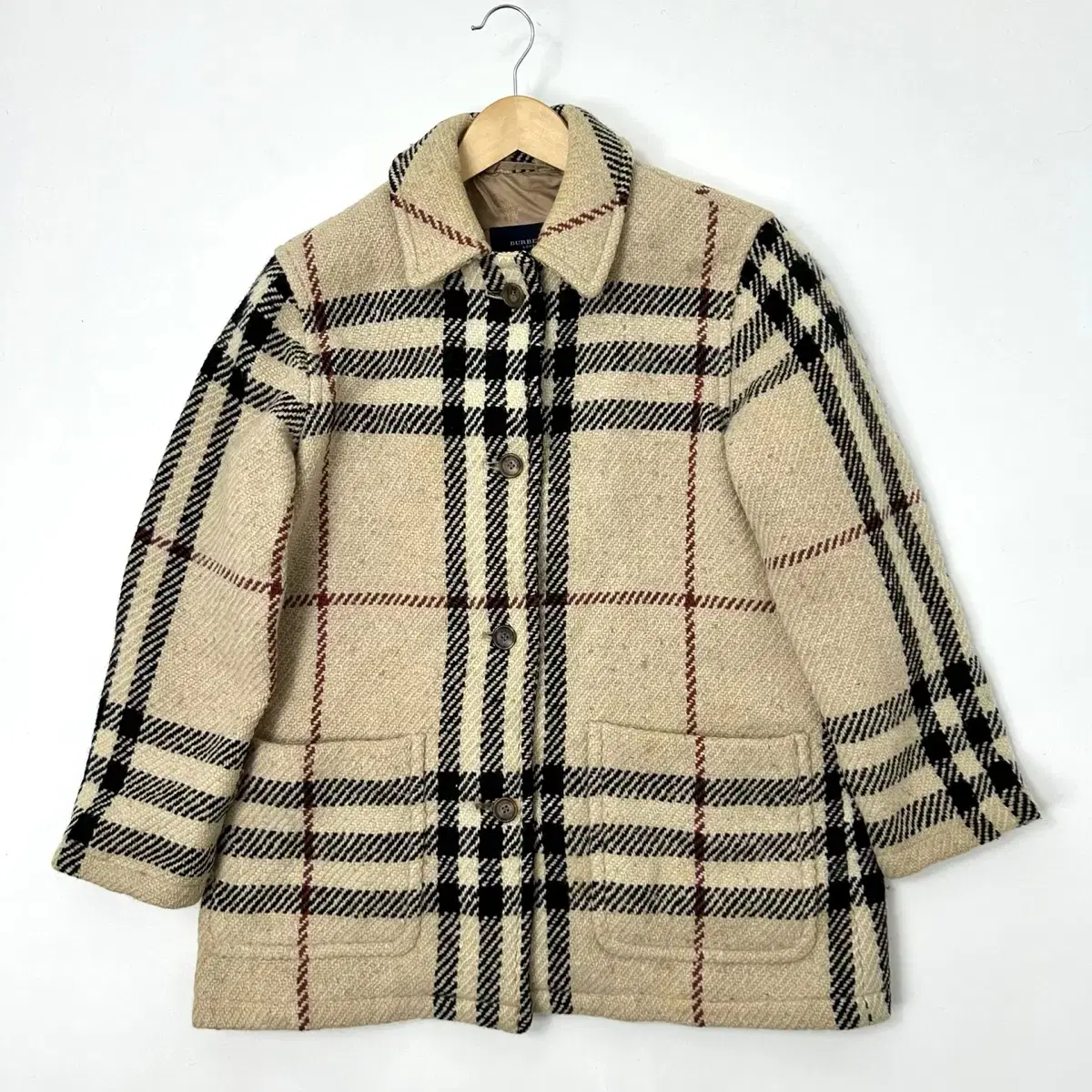 (무료배송) Burberry 버버리 잉글랜드 노바체크 울 반코트