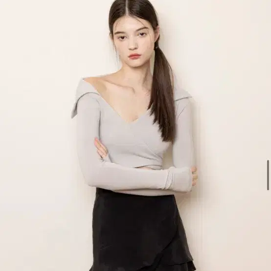 낫유어로즈 Kate wrap skirt (Black) 랩스커트