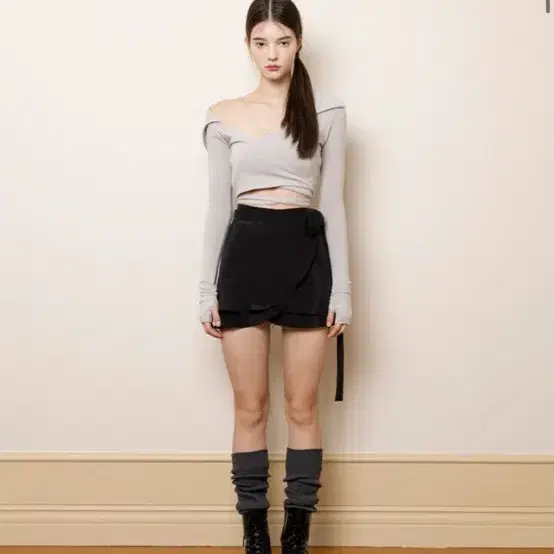 낫유어로즈 Kate wrap skirt (Black) 랩스커트