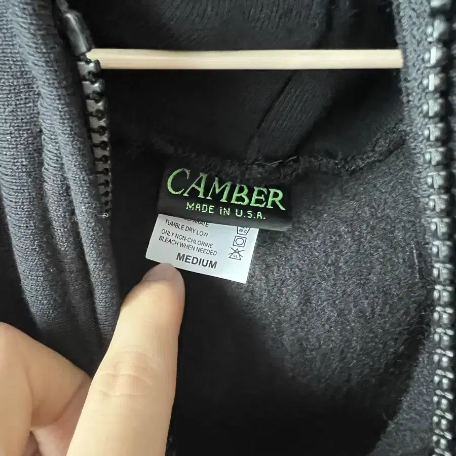 캠버 CAMBER 12oz 블랙 후드집업 M