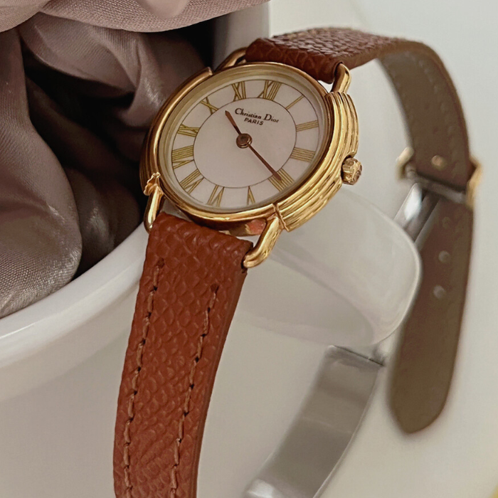 DIOR - Gold-Plated Round Case Watch