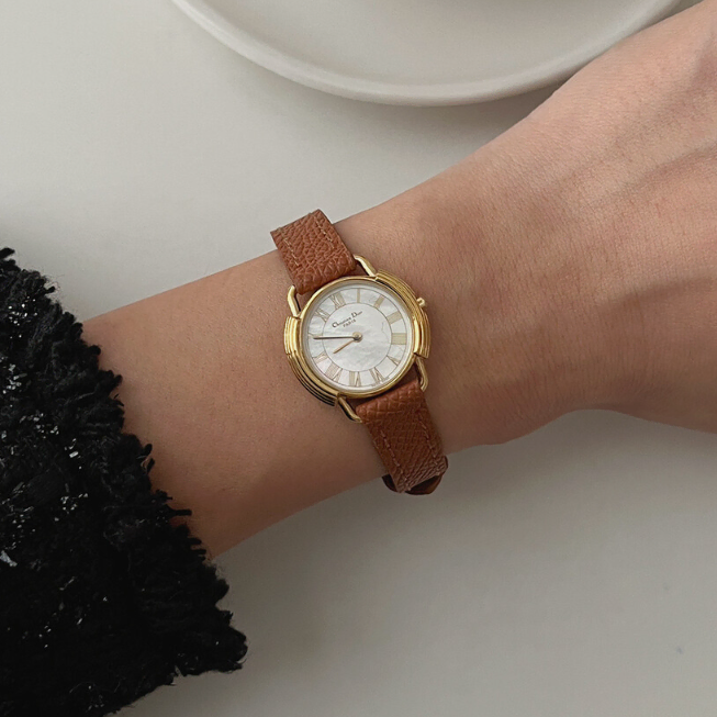 DIOR - Gold-Plated Round Case Watch